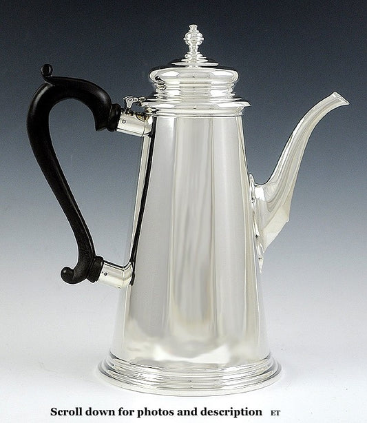 Antique 1920s American Currier Roby Sterling Silver Lighthouse Teapot Coffeepot