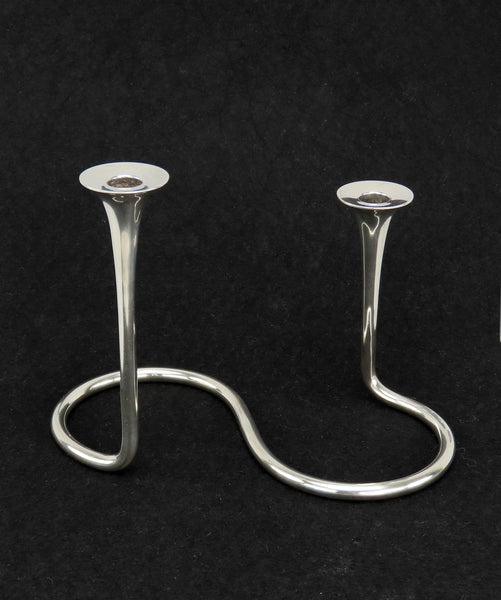 Vintage Anton Michelsen Copenhagen Sterling Modernist Candlestick Holders