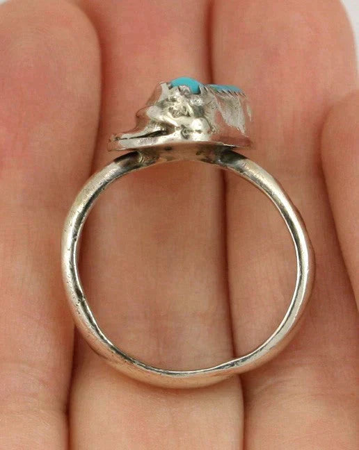 Vintage Sterling Native American Ring Turquoise Sz 9