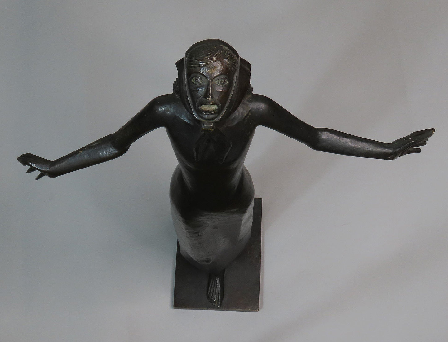 Francois Brochet French Bronze Le Cri The Cry 1968 Numbered 7/8 Statue of Woman