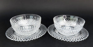 Wonderful Pair ABP Am Brilliant Period Cut Glass Bowls w/ Underplates 5 1/8"