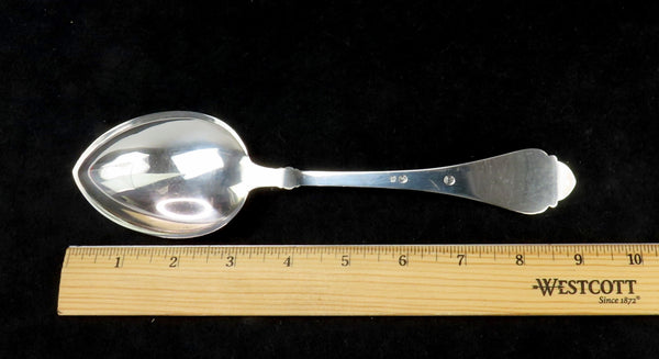 Excellent Antique Danish Hand Hammered Silver Trefid 9.25" Serving Spoon 1932