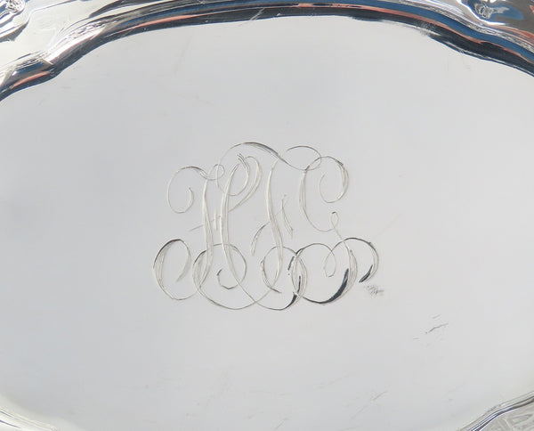 Fancy Large Pierced Handled Oval Bowl w/ Claw Feet Scroll Decorations 15" Long