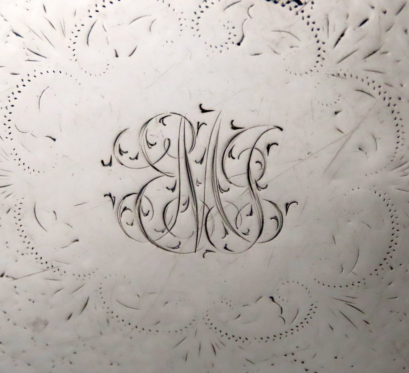 c1900 Baltimore Repousse Sterling Silver Round Tray Salver Ball Claw Feet