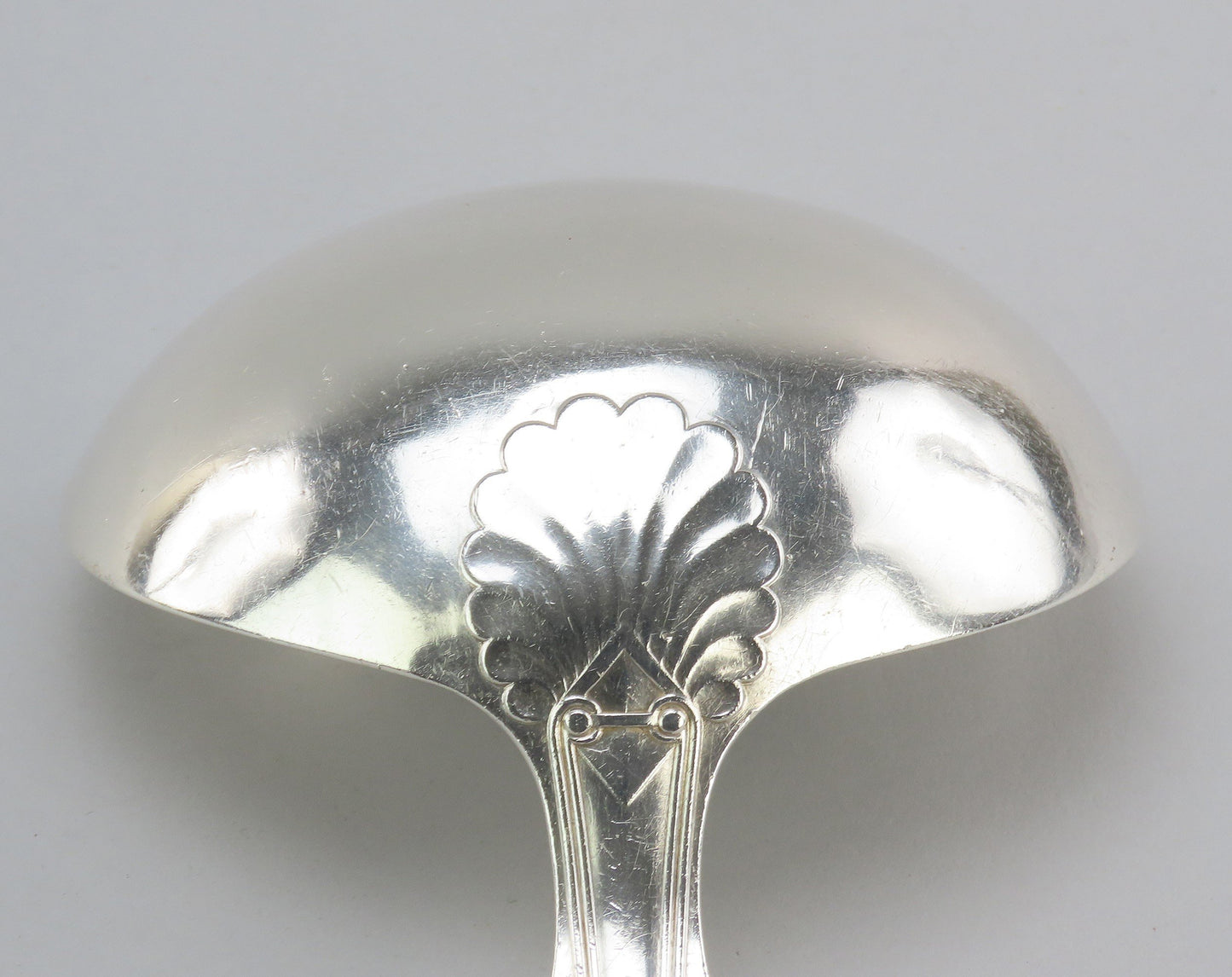 Handsome English Exeter Sterling Silver Large Punch Soup Ladle Kings Pattern