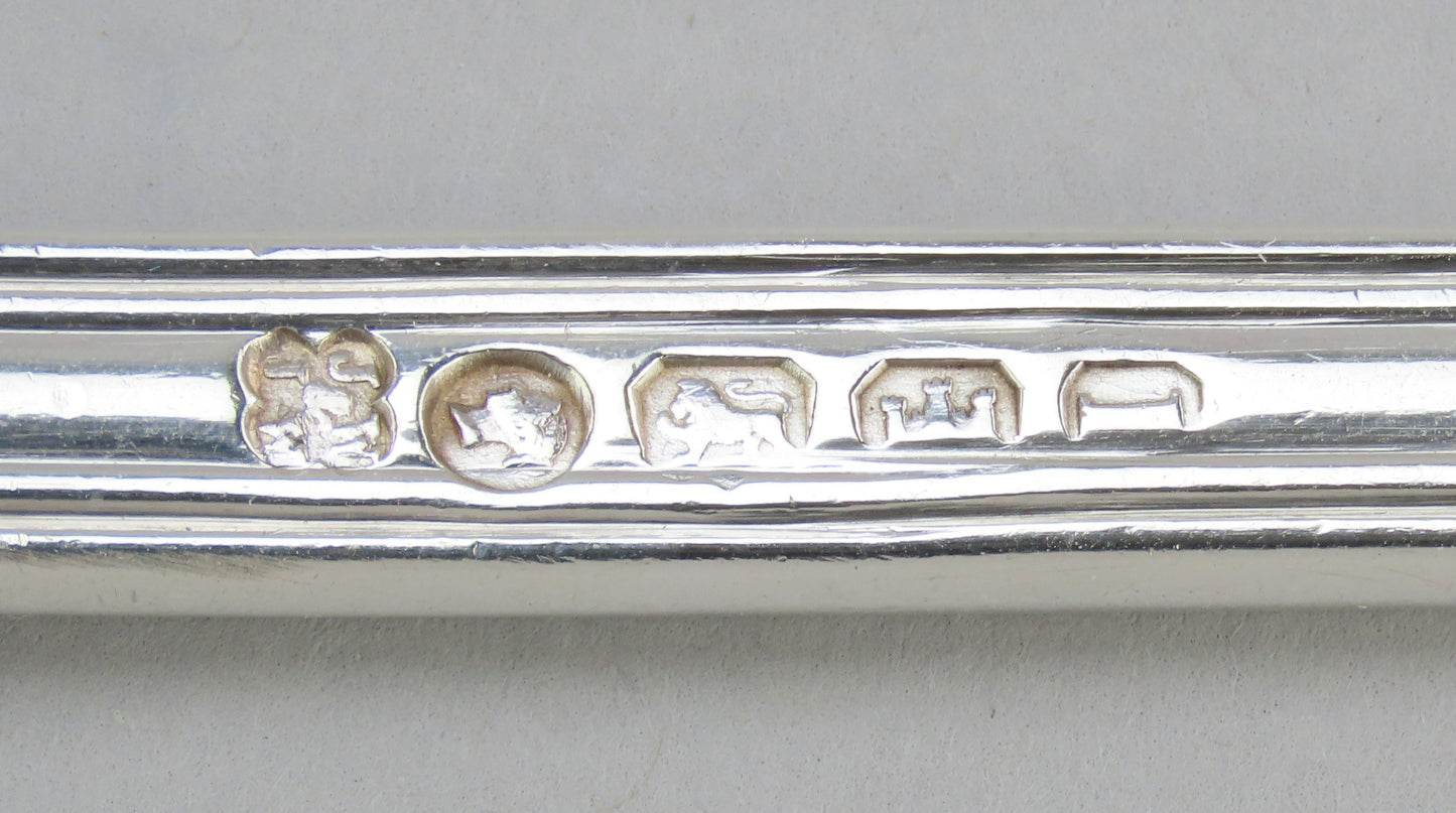 Handsome English Exeter Sterling Silver Large Punch Soup Ladle Kings Pattern