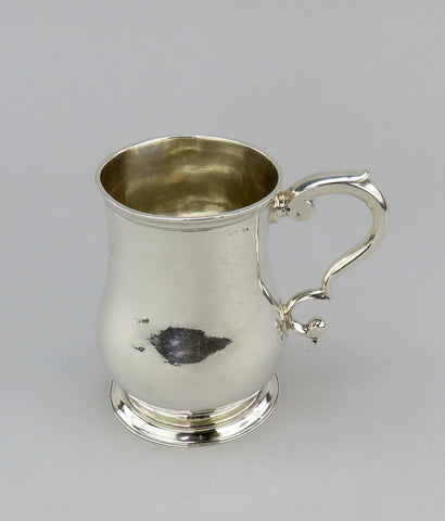 Superb c1770 Benjamin Burt American Colonial Coin Silver Mug Cann Heavy Weight