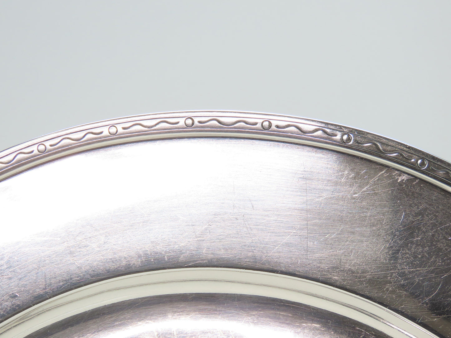 Antique Arthur Stone Sterling Silver Charger Serving Plate No Mono 10 3/8 in