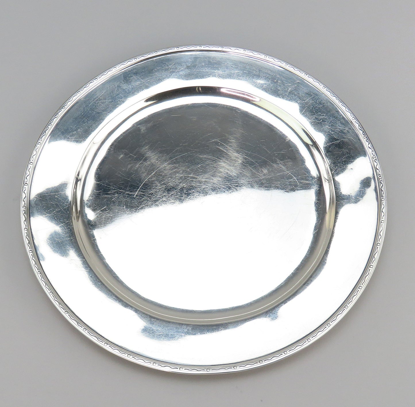 Antique Arthur Stone Sterling Silver Charger Serving Plate No Mono 10 3/8 in