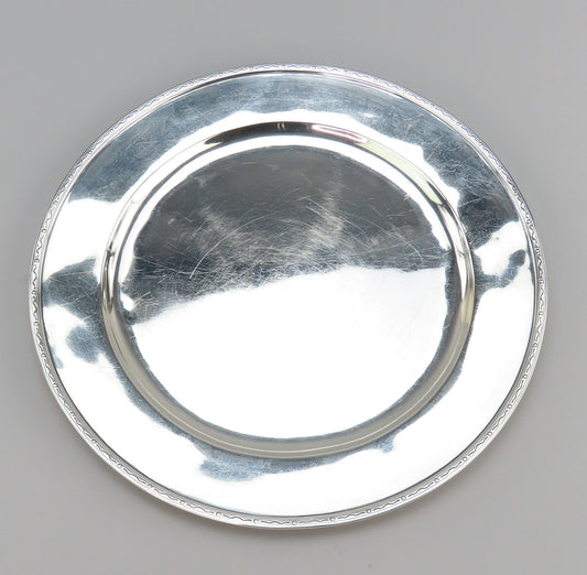 Antique Arthur Stone Sterling Silver Charger Serving Plate No Mono 10 3/8 in