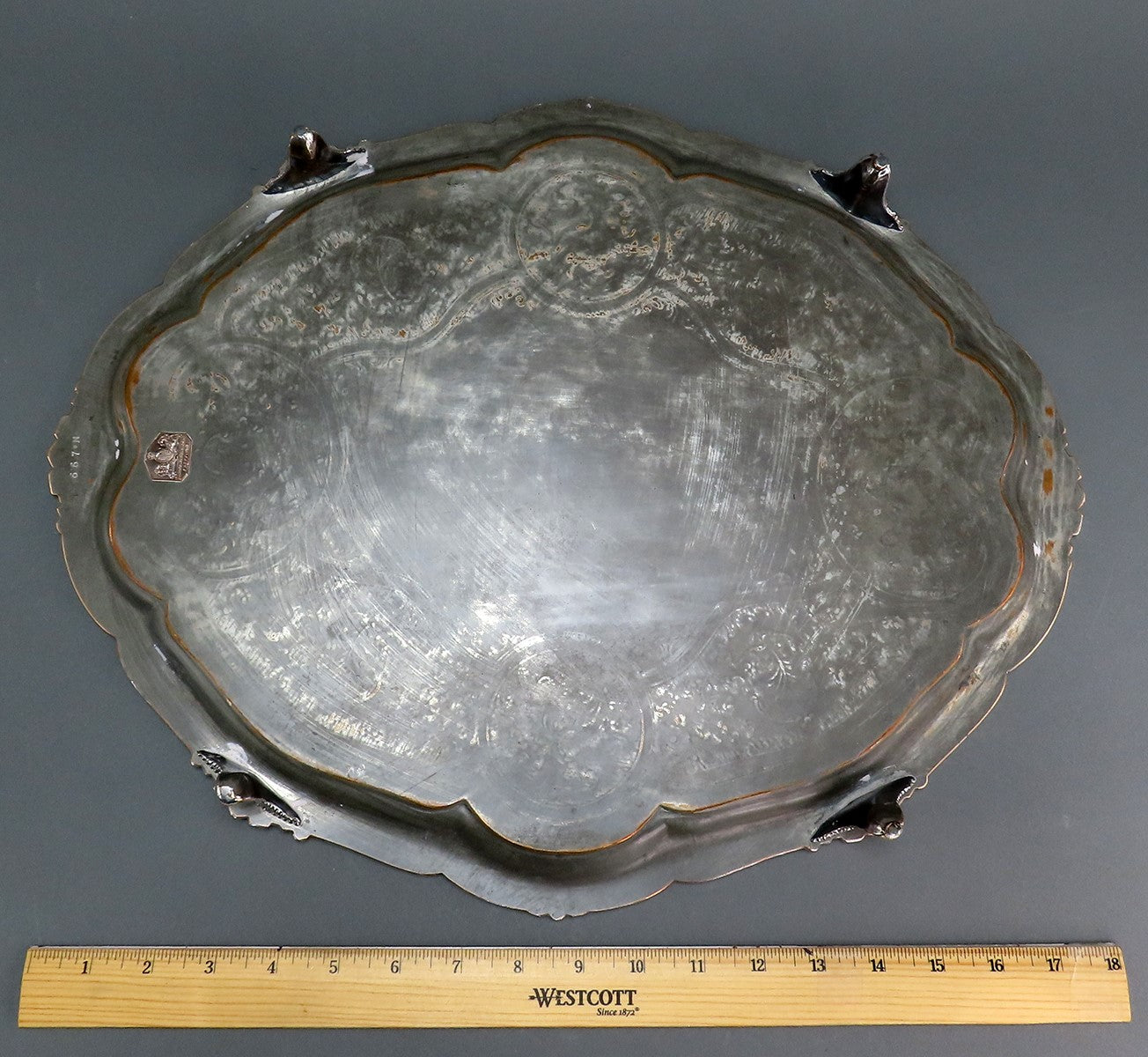 Impressive c1820s J Dixon Sheffield Old Fused Silverplate Serving Tray