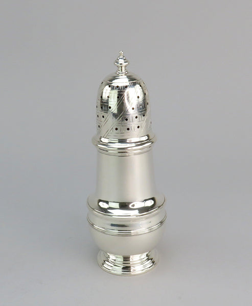 American Antique Sterling Silver Muffineer Caster in Classical Design