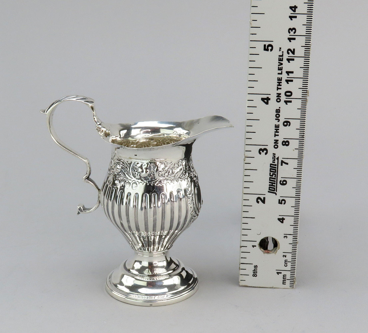 Ornate 1880 Victorian English Sterling Silver Creamer Charles Stuart Harris