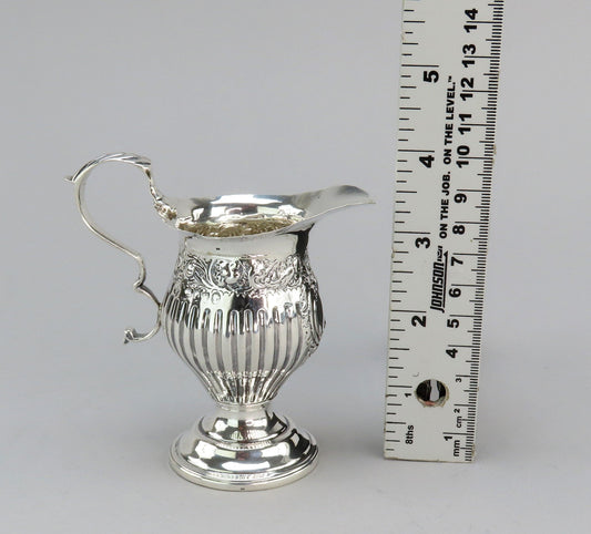 Ornate 1880 Victorian English Sterling Silver Creamer Charles Stuart Harris