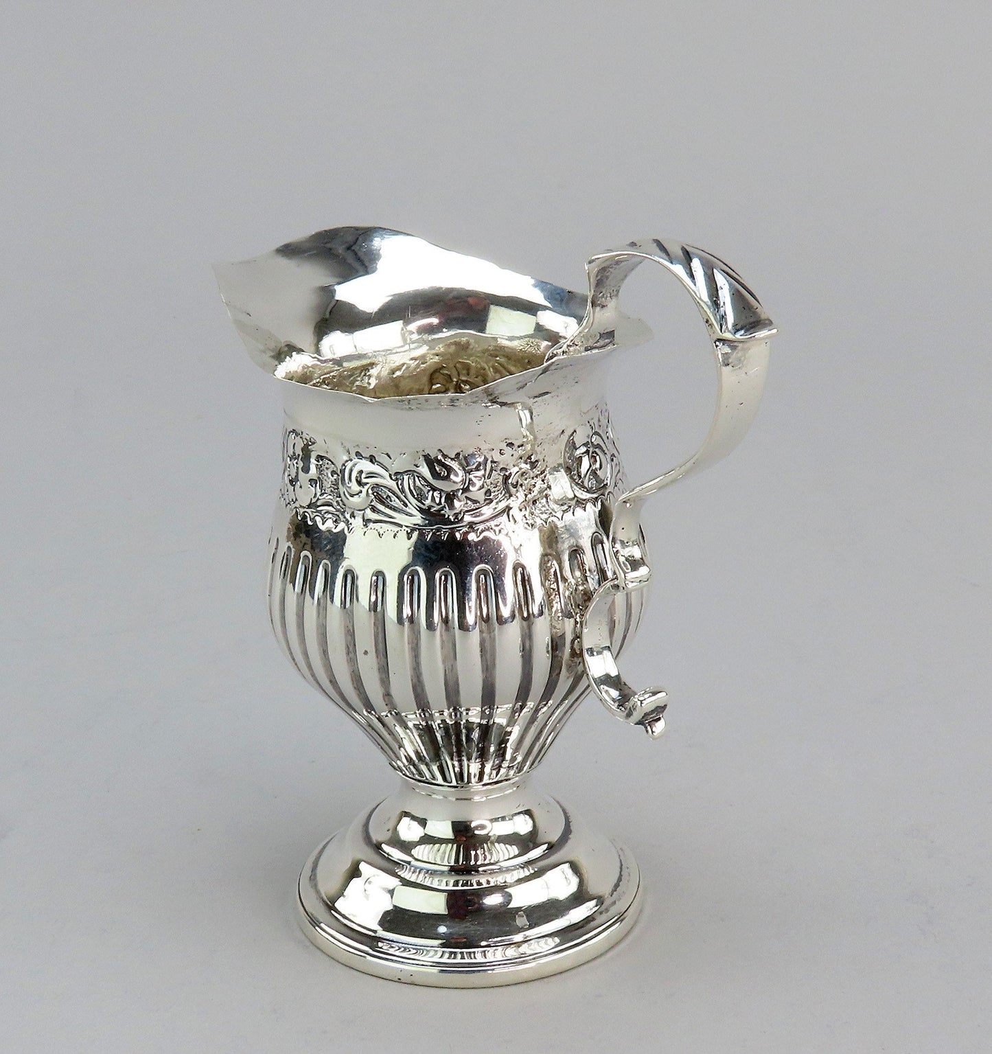 Ornate 1880 Victorian English Sterling Silver Creamer Charles Stuart Harris