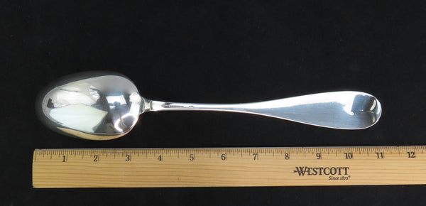 c1875 Sterling Silver Serving Spoon Large Bowl R Mono 11 7/8 Inches