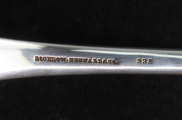 c1875 Sterling Silver Serving Spoon Large Bowl R Mono 11 7/8 Inches