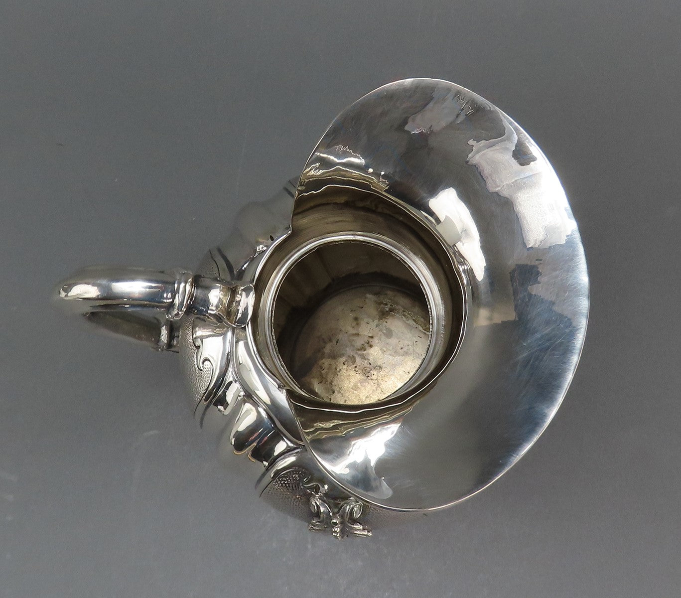 Elegant Italian 800 Silver Melon Form Water Pitcher Wine Ewer