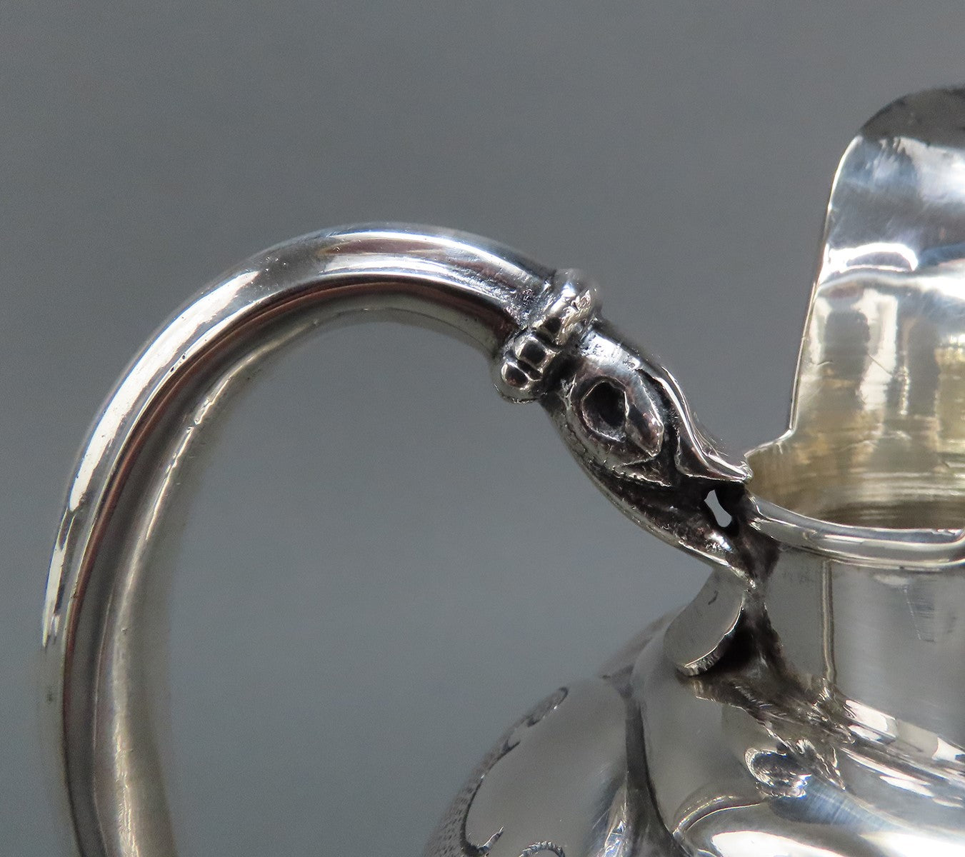 Elegant Italian 800 Silver Melon Form Water Pitcher Wine Ewer