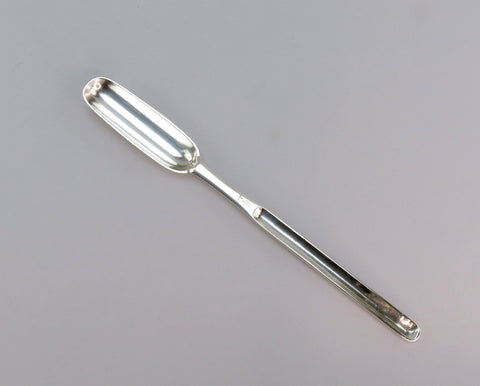 Rare Irish c1770s Sterling Silver Double End Marrow Scoop w Hand Ulster Crest