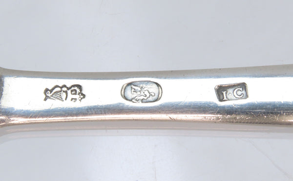 Rare Irish c1770s Sterling Silver Double End Marrow Scoop w Hand Ulster Crest