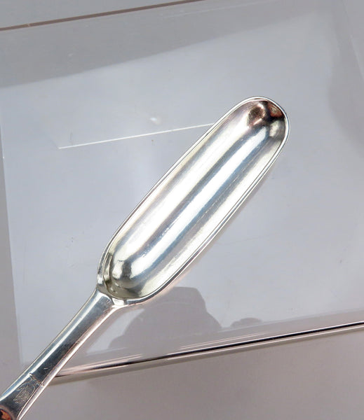 Rare Irish c1770s Sterling Silver Double End Marrow Scoop w Hand Ulster Crest