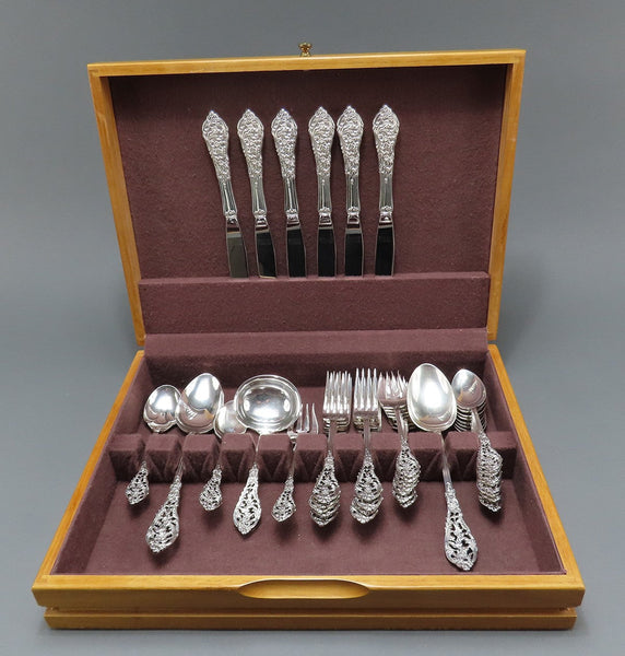 Stunning 36pc Sterling Silver Reed and Barton Florentine Lace Pat Serves 6