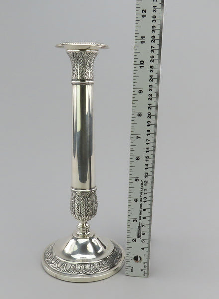 Exceptional Late 1800s Chinese Export Silver Regency Style Candlestick