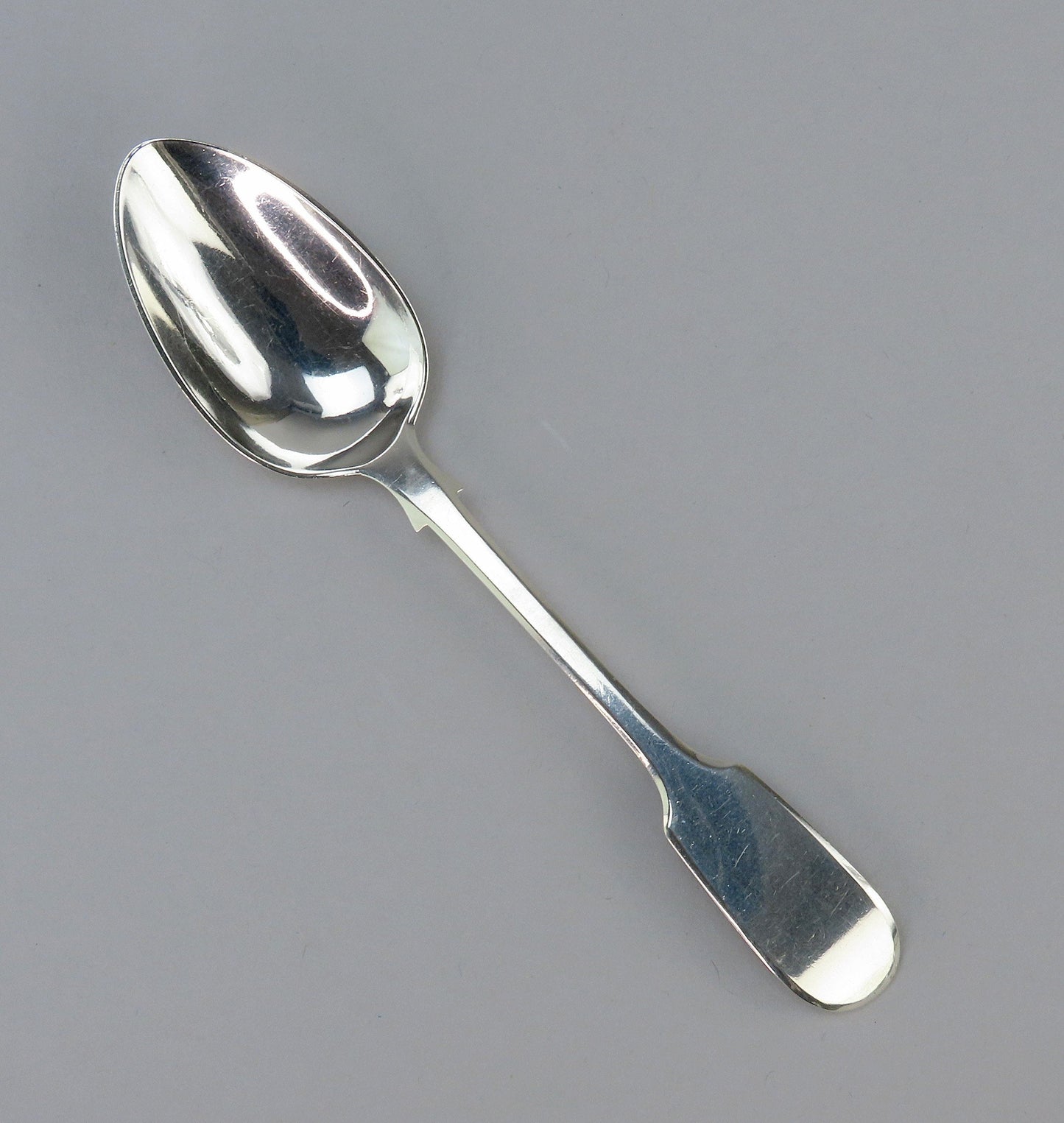 Nice Set 6 1835 English Sterling Silver Fiddle Teaspoons Coffee Spoons