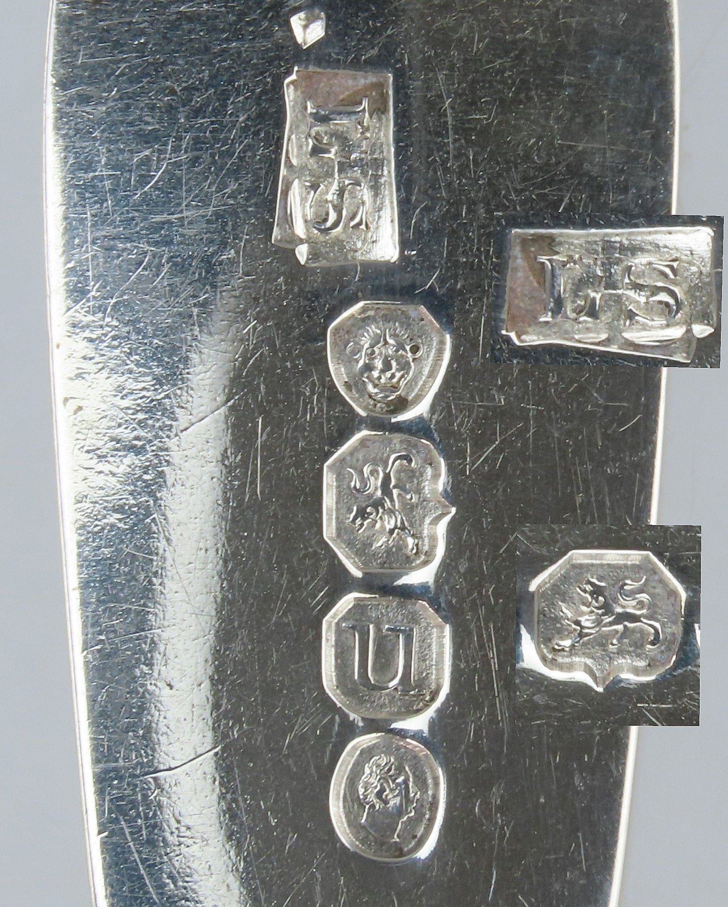 Nice Set 6 1835 English Sterling Silver Fiddle Teaspoons Coffee Spoons