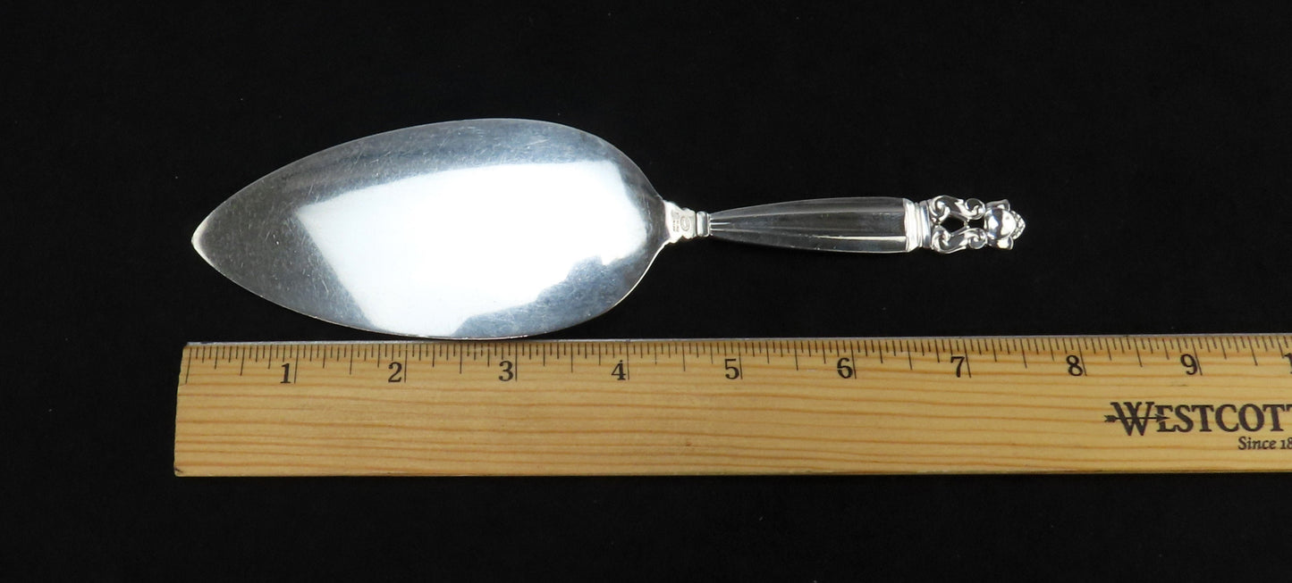 Georg Jensen Solid Sterling Silver Acorn Konge Pie Cake Server 7 7/8" c1930s