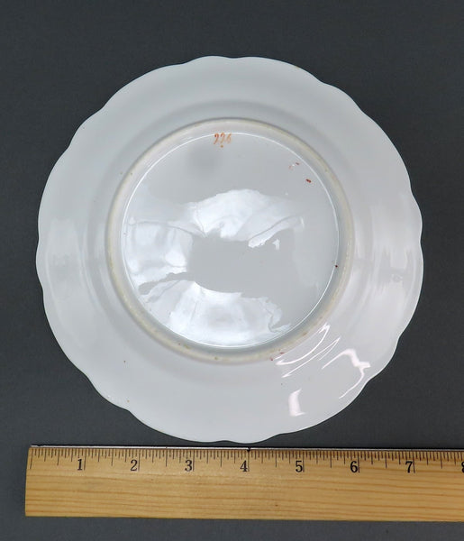 12 c1840s English Staffordshire Davenport Green Floral 7 3/8 Bread Butter Plates