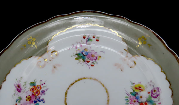 12 c1840s English Staffordshire Davenport Green Floral 7 3/8 Bread Butter Plates