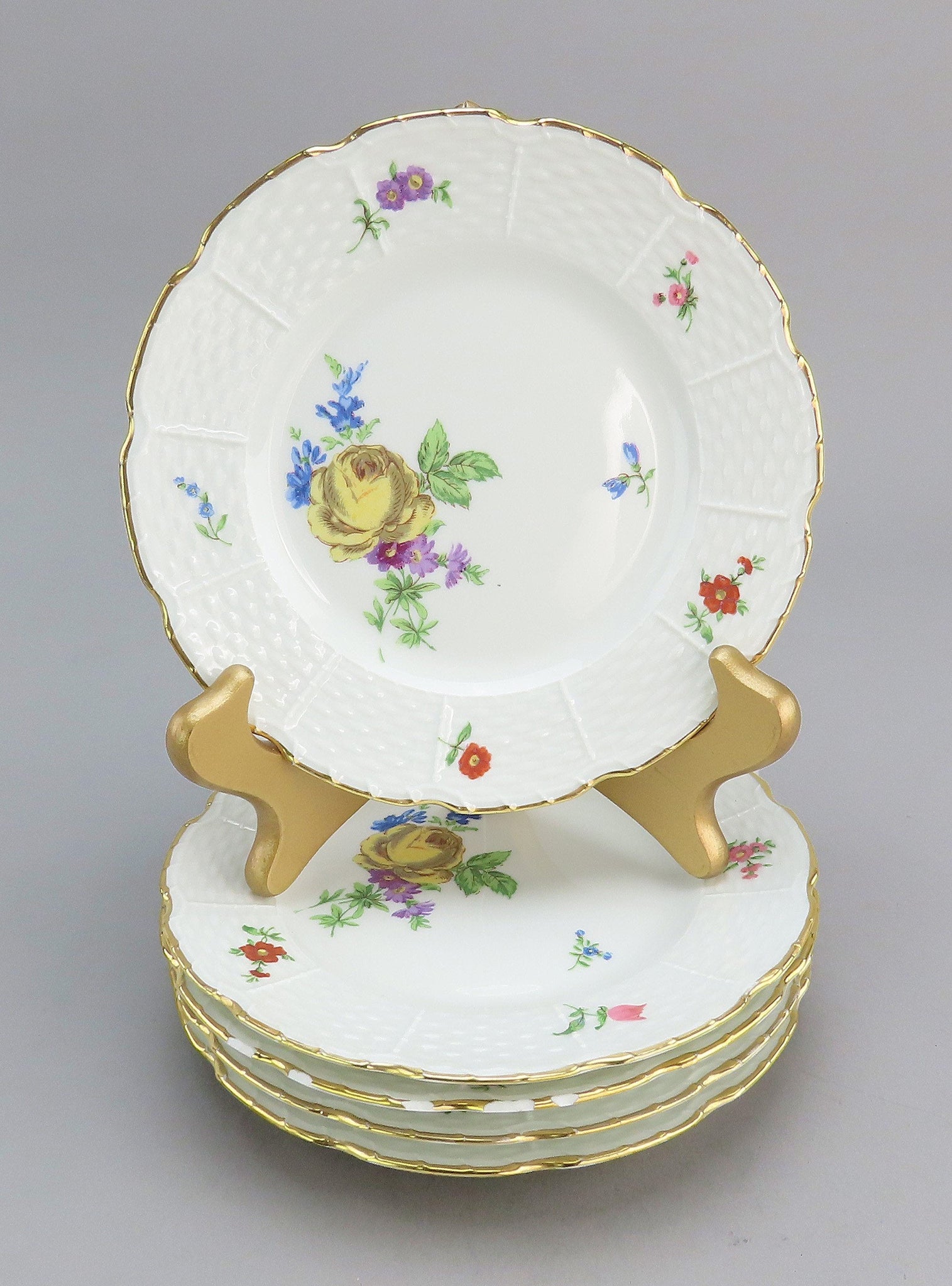 Lovely Set 4 Limoges French Raynaud Floral Flower Bread Butter Plates 6.5"