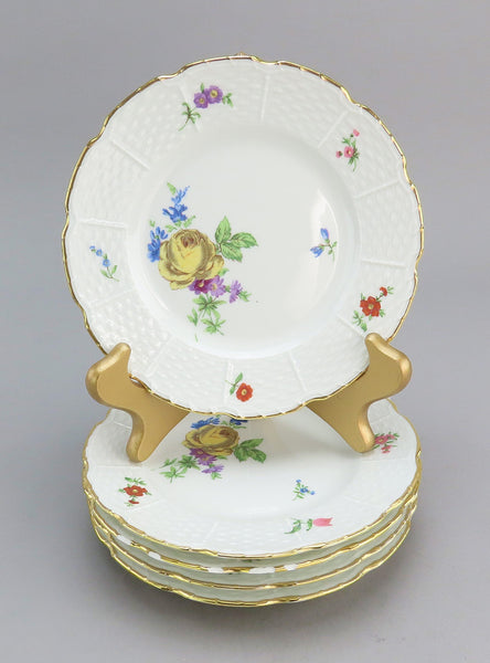 Lovely Set 4 Limoges French Raynaud Floral Flower Bread Butter Plates 6.5"