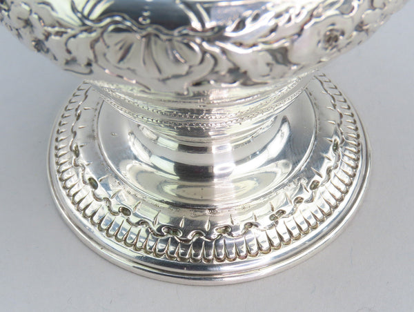 1744 Ornate English George II Sterling Silver Caster Hand Chased Flowers