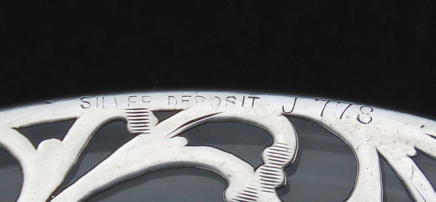 5 Great Sterling Silver Overlay Deposit Cut Glass Plates Saucers No Mono 5 1/4"