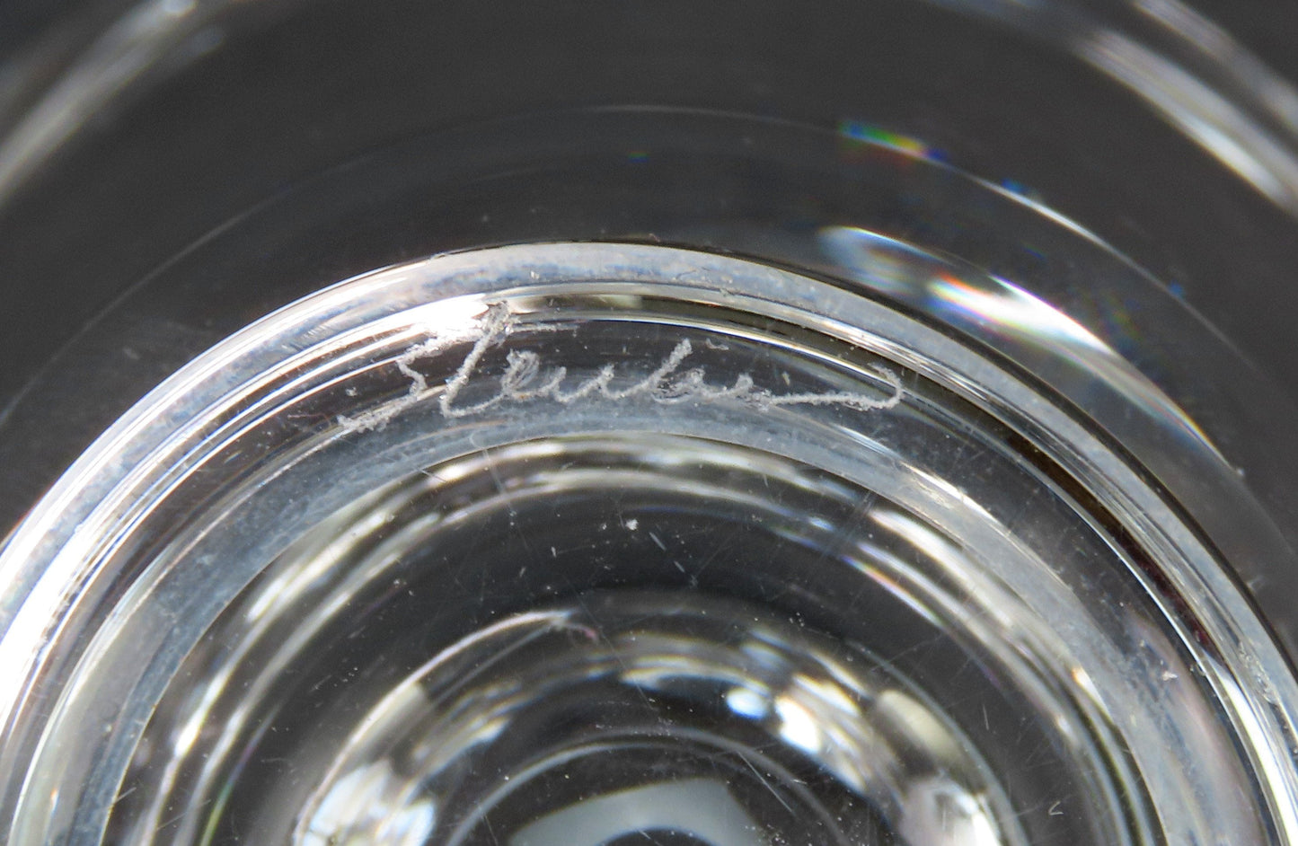 Charming VTG Signed Steuben Art Glass Small Bud Vase Toothpick Cigarette Holder