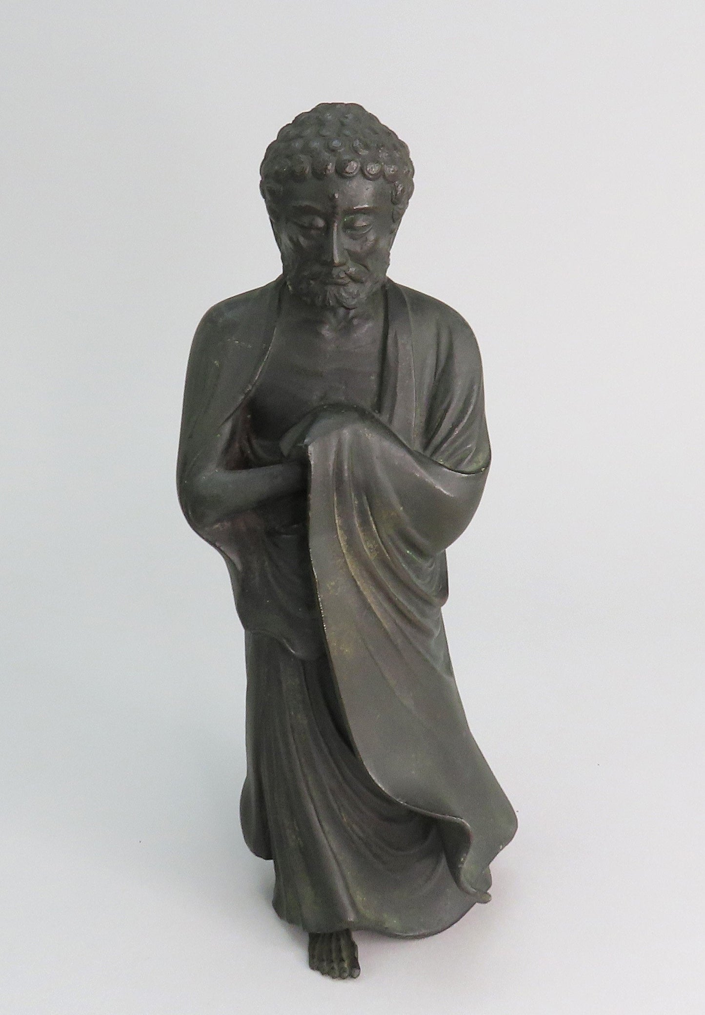Rare Antique 1800s Chinese? Japanese? Bronze Luohan Sage Statue Figurine 10.25"
