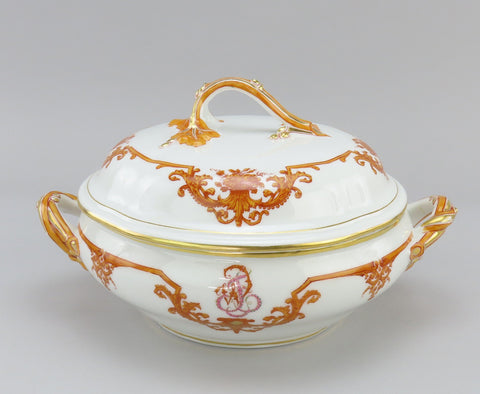 Fabulous 1870s French Porcelain Covered Vegetable Dish Ernie Du Bac Paris