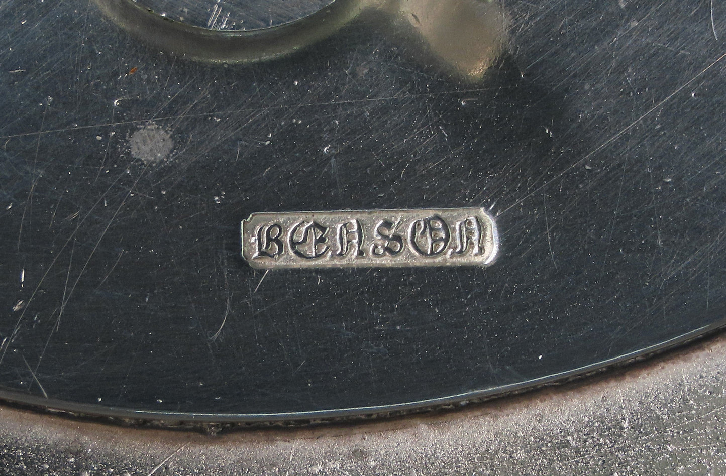 Late 1800s English Silverplate Hand Engraved Oval Serving Dome Cloche Bell