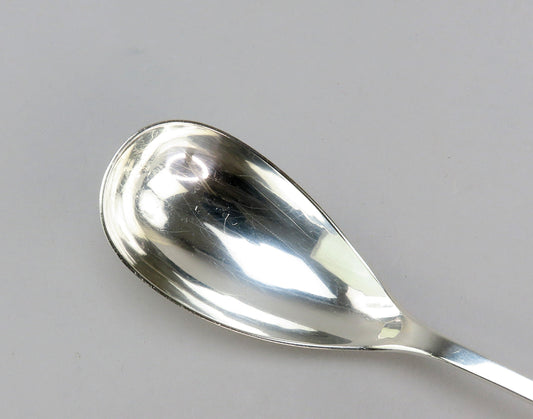Elegant David Carlson Arts Crafts Sterling Silver Long Handle Oval Spoon 12 1/4"