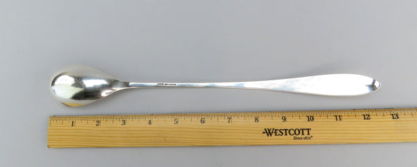 Elegant David Carlson Arts Crafts Sterling Silver Long Handle Oval Spoon 12 1/4"