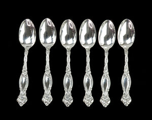 Great Set 6 International Sterling Silver Frontenac Art Nouveau Teaspoons