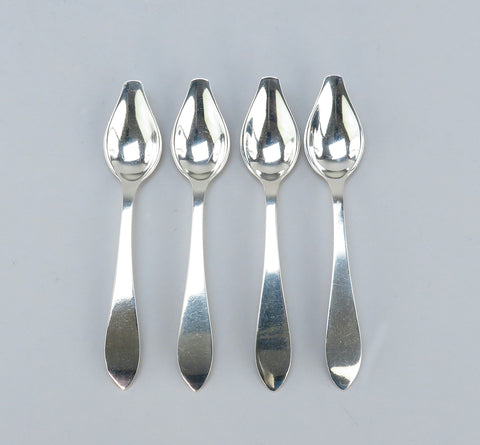 4 Rare Tiffany Co Sterling Silver Faneuil / Queen Anne Citrus Grapefruit Spoons