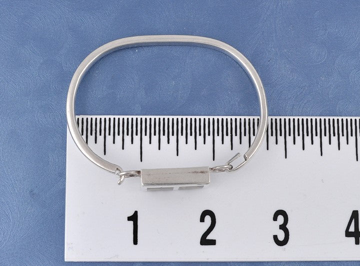 Mexican Sterling Silver and Genuine Stone Bangle Bracelet