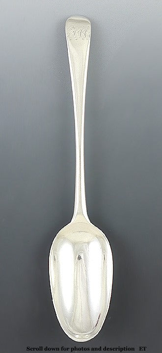 Antique 1766 English Georgian Sterling Silver Soup Table Serving Spoon
