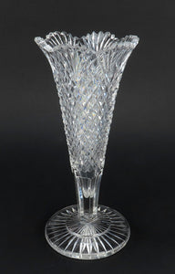 Great ABP American Brilliant Period Cut Glass Trumpet Vase 10 Inches