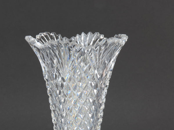 Great ABP American Brilliant Period Cut Glass Trumpet Vase 10 Inches