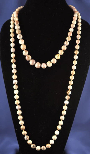 2 Earth-Tone Graduated Genuine Agate Beaded Necklaces